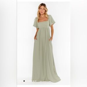 Show me your MuMu Nora maxi dress moss green crisp XL